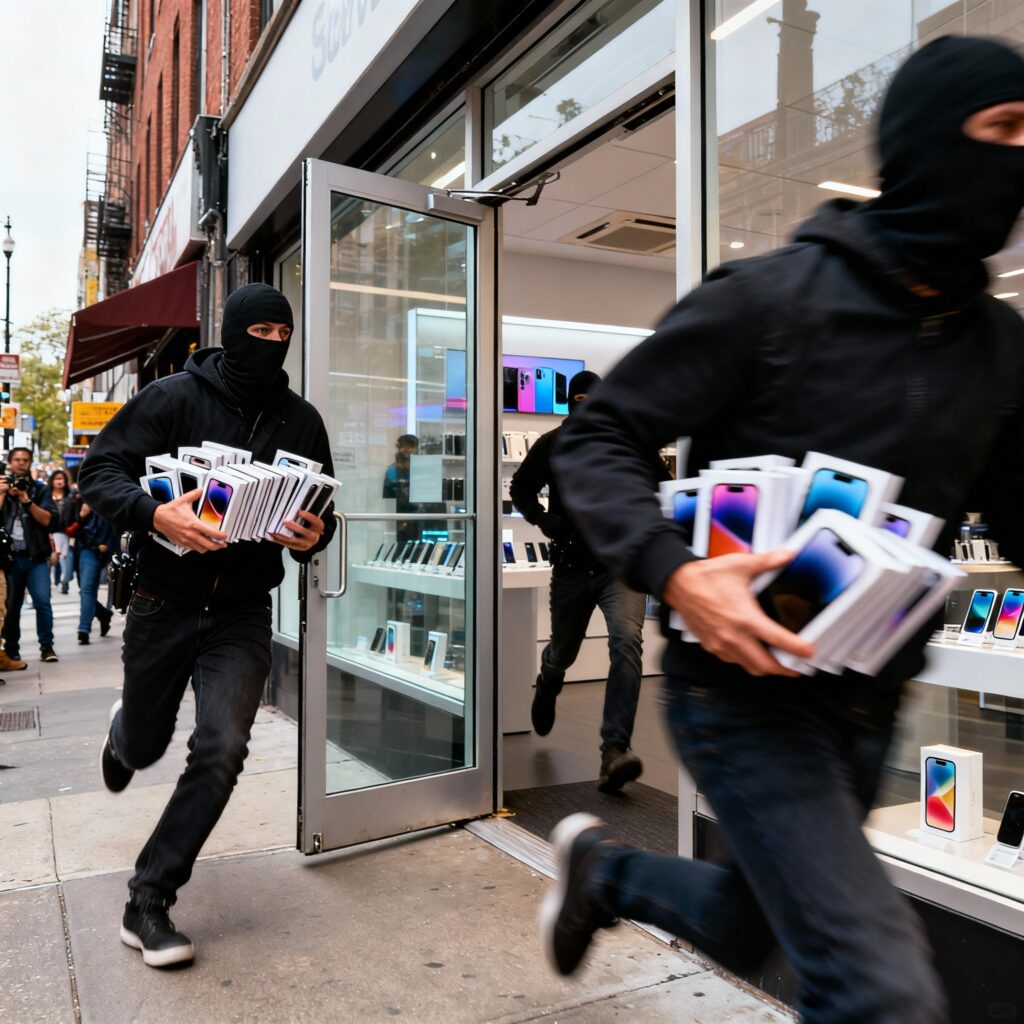 Dieven vluchten met iphones uit winkel